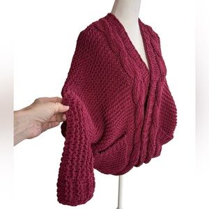 Pink Lily ultra plush comfy cozy soft open front cable knit cardigan sweater SM